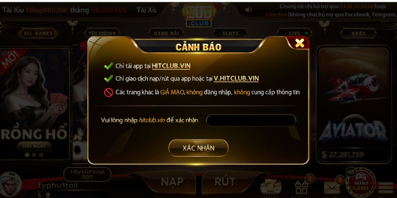 Hình ảnh cảnh báo link cổng game chuẩn